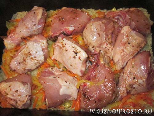 Курица с рисом в духовке3