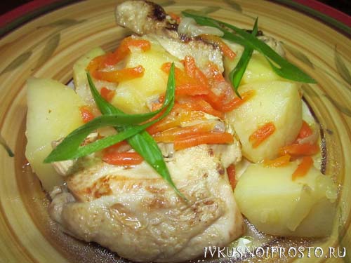 Рецепт курицы с картошкой в мультиварке