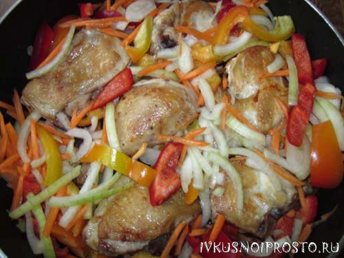 Тушеная курица с овощами3